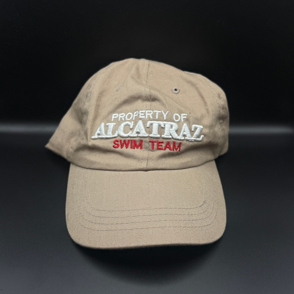 Elite Sportswear Property of Alcatraz Swim Team Hat‎ Khaki Tan Embroidered Cap